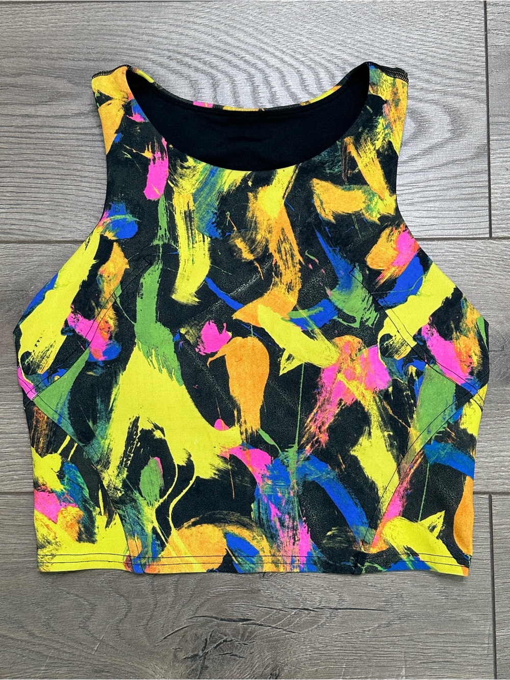 Lululemon Invigorate Training Tank Top Crop Longline Bra Undertone Black Multi 6